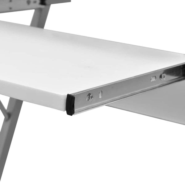 Computer Desk Computer Cart PC Desk Office Desk Laptop on Wheels White