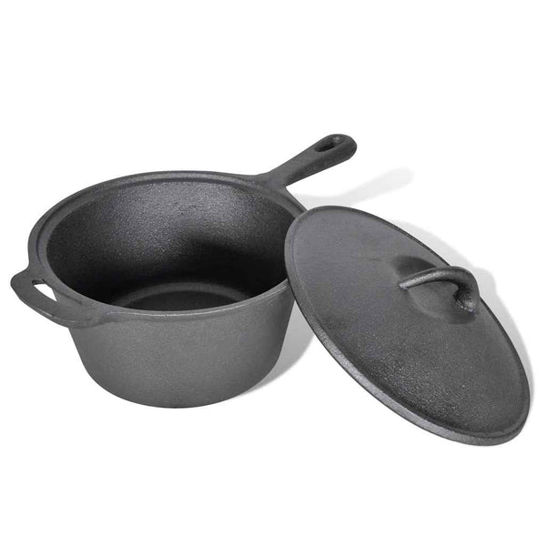 9-piece set in a wooden box, saucepan set, pots, frying pan