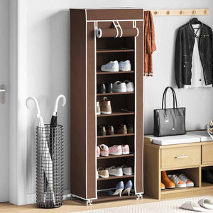 Shoe Cabinet Shoe Rack 8 Tiers 57 x 29 x 162 cm Brown