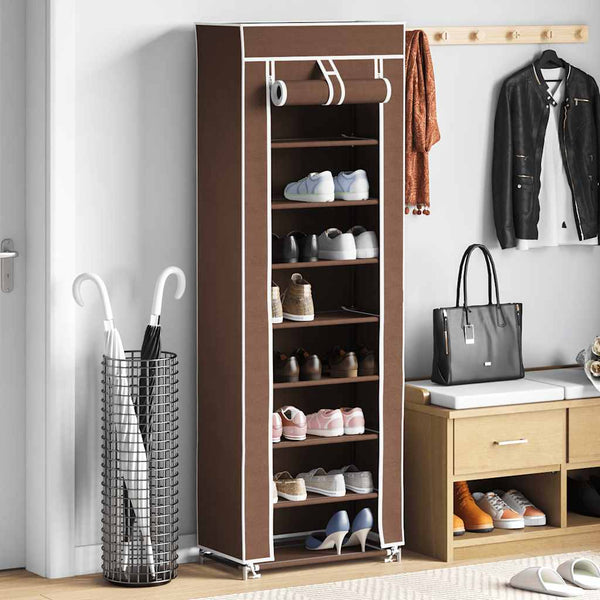 Shoe Cabinet Shoe Rack 8 Tiers 57 x 29 x 162 cm Brown
