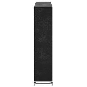 vidaXL Fabric Shoe Rack with Cover 115 x 28 x 110 cm Black