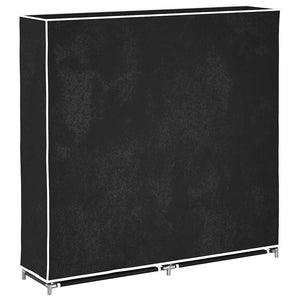 vidaXL Fabric Shoe Rack with Cover 115 x 28 x 110 cm Black