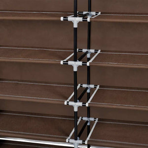 vidaXL Fabric Shoe Cabinet with Cover 115 x 28 x 110 cm Brown