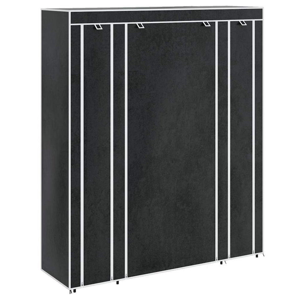 vidaXL Fabric Wardrobe with Shelves and Hanging Rails 45×150×176 cm Black