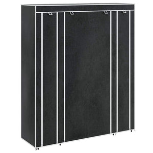 vidaXL Fabric Wardrobe with Shelves and Hanging Rails 45×150×176 cm Black