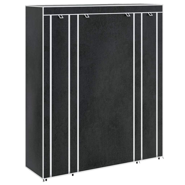 vidaXL Fabric Wardrobe with Shelves and Hanging Rails 45×150×176 cm Black