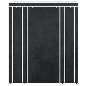 vidaXL Fabric Wardrobe with Shelves and Hanging Rails 45×150×176 cm Black