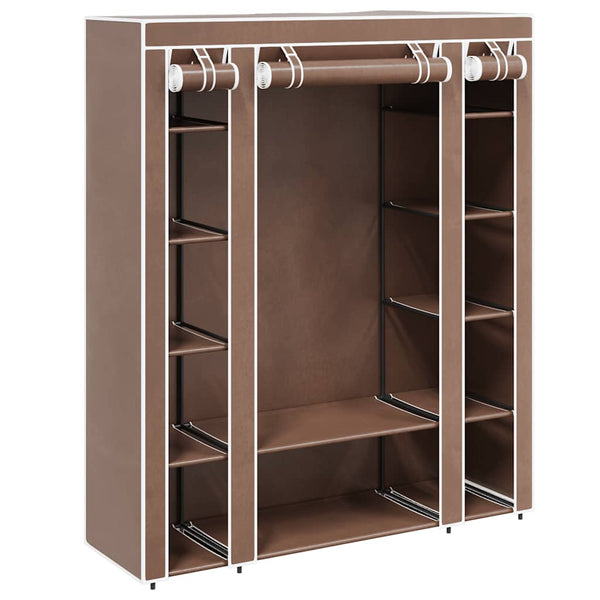 vidaXL Fabric Wardrobe with Shelves and Rods 45x150x176 cm Brown