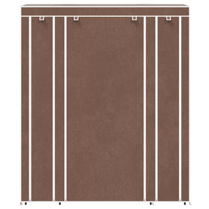 vidaXL Fabric Wardrobe with Shelves and Rods 45x150x176 cm Brown