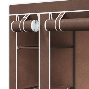 vidaXL Fabric Wardrobe with Shelves and Rods 45x150x176 cm Brown