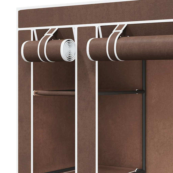 vidaXL Fabric Wardrobe with Shelves and Rods 45x150x176 cm Brown