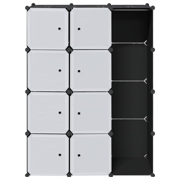 vidaXL Modular Wardrobe with 9 Compartments 109x36.5x143cm Black and White