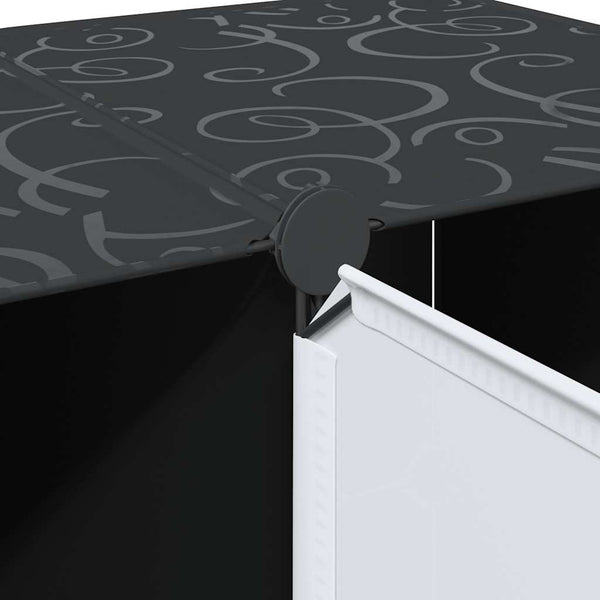 vidaXL Modular Wardrobe with 9 Compartments 109x36.5x143cm Black and White