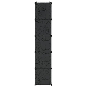 vidaXL Modular Wardrobe with 14 Compartments Black/White 37x146x180.5cm