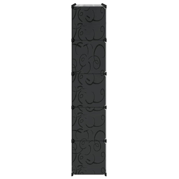 vidaXL Modular Wardrobe with 14 Compartments Black/White 37x146x180.5cm