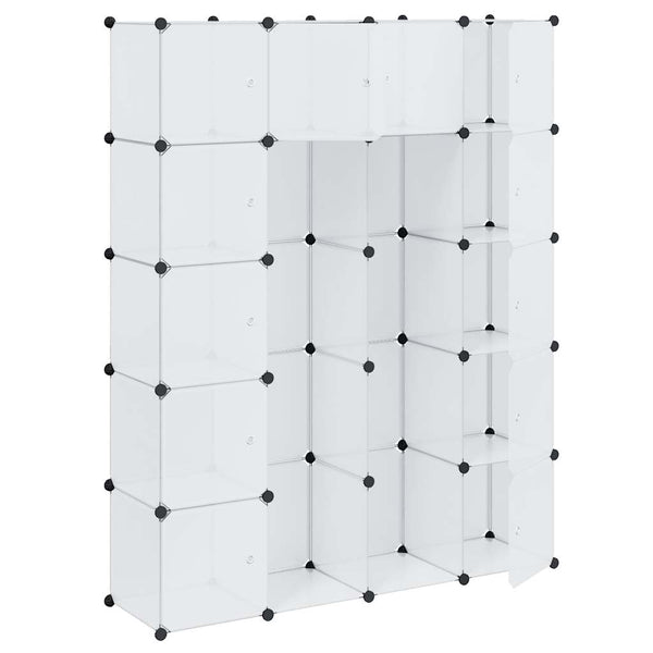 vidaXL Modular Cabinet with 14 Compartments White 37x146x180.5 cm
