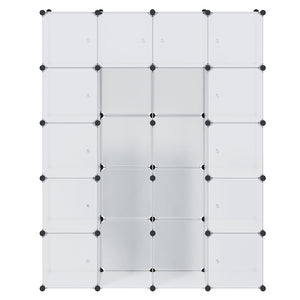 vidaXL Modular Cabinet with 14 Compartments White 37x146x180.5 cm