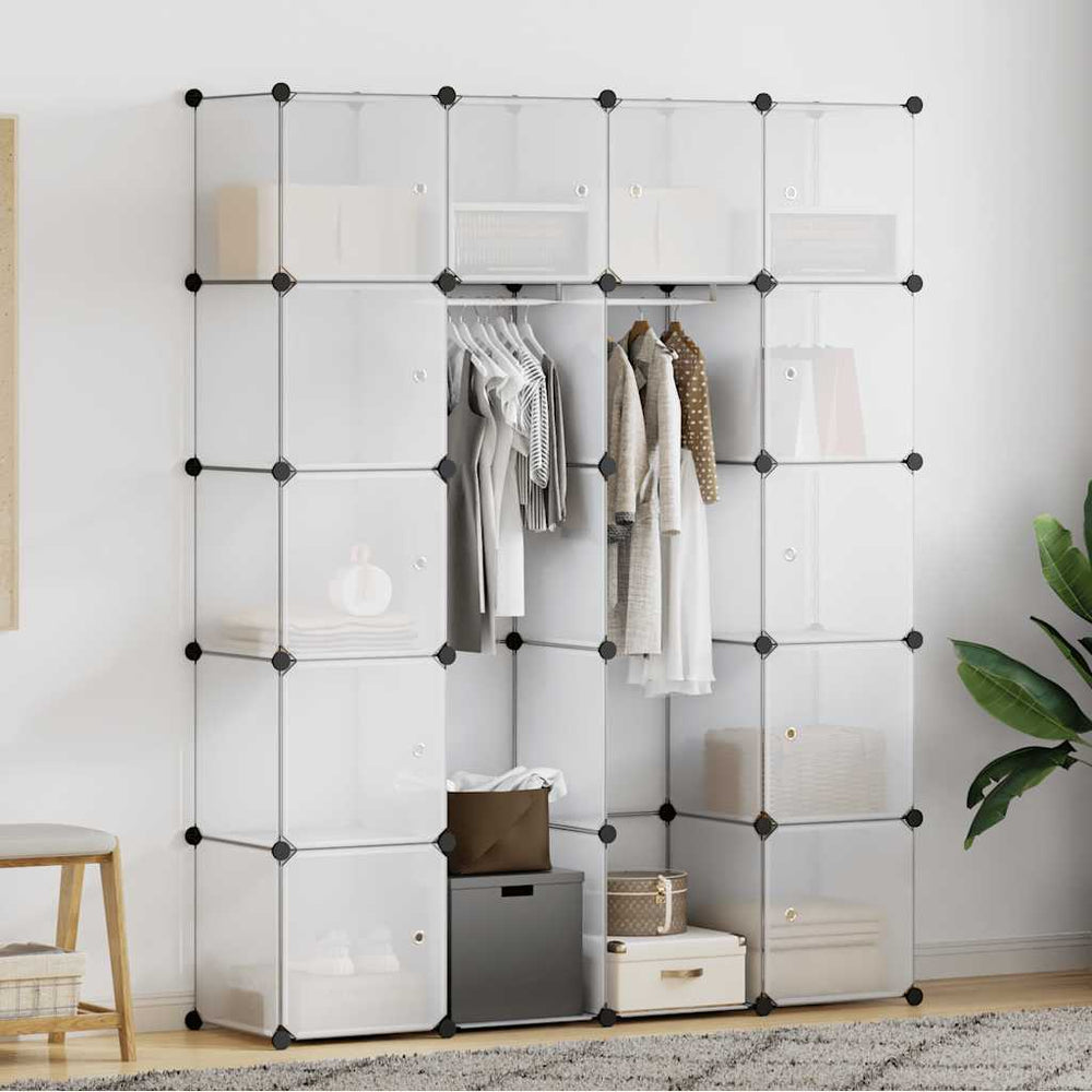 vidaXL Modular Cabinet with 14 Compartments White 37x146x180.5 cm