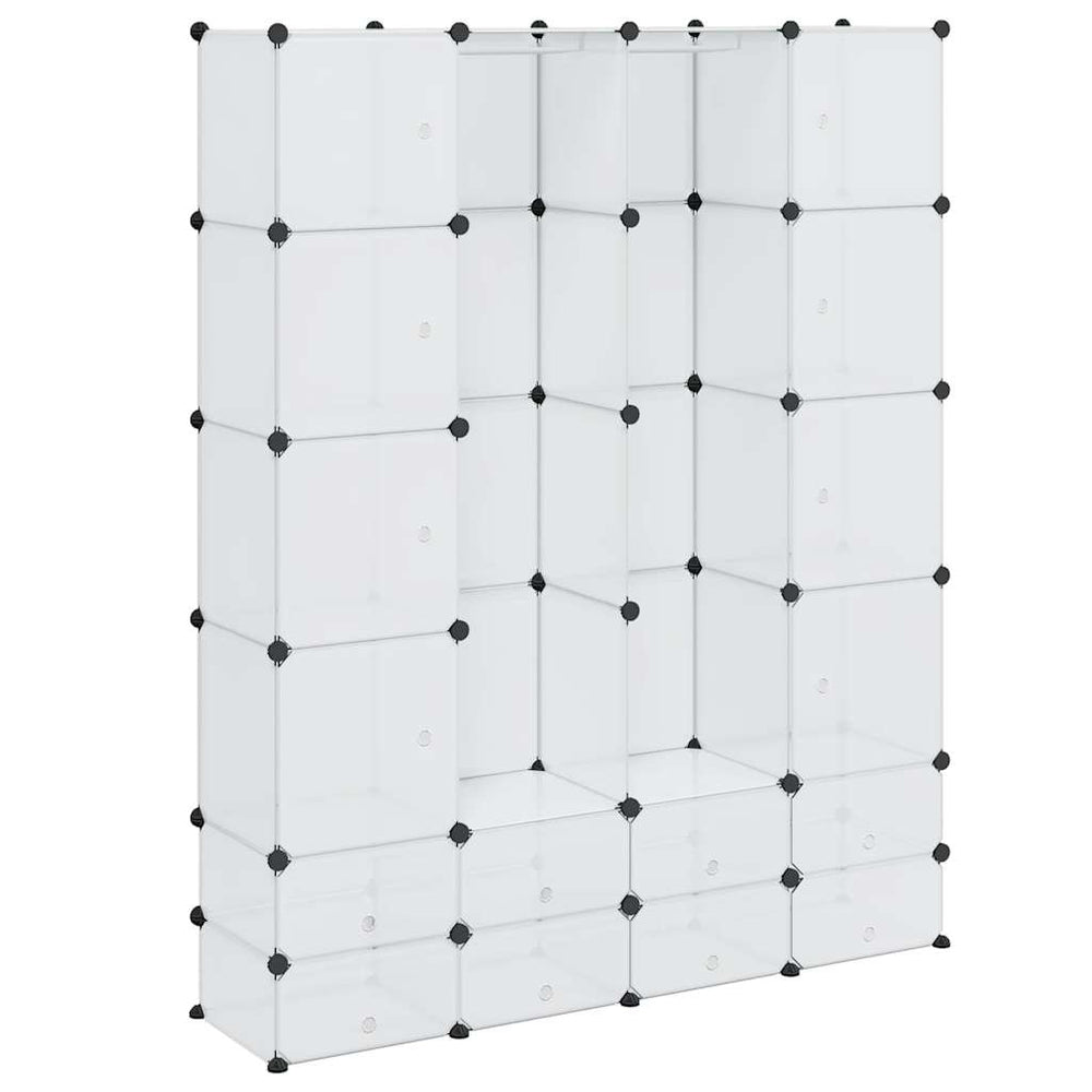 vidaXL Modular Wardrobe with 18 Compartments White 37x146x180.5 cm