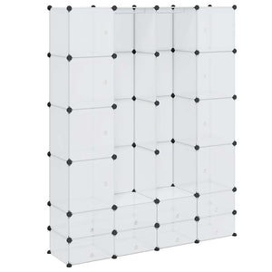 vidaXL Modular Wardrobe with 18 Compartments White 37x146x180.5 cm
