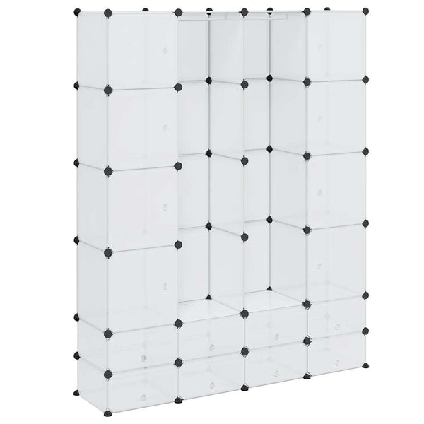 vidaXL Modular Wardrobe with 18 Compartments White 37x146x180.5 cm