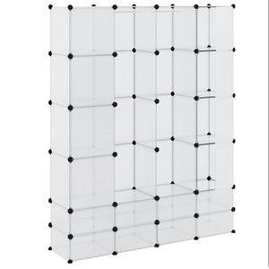 vidaXL Modular Wardrobe with 18 Compartments White 37x146x180.5 cm