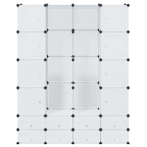 vidaXL Modular Wardrobe with 18 Compartments White 37x146x180.5 cm