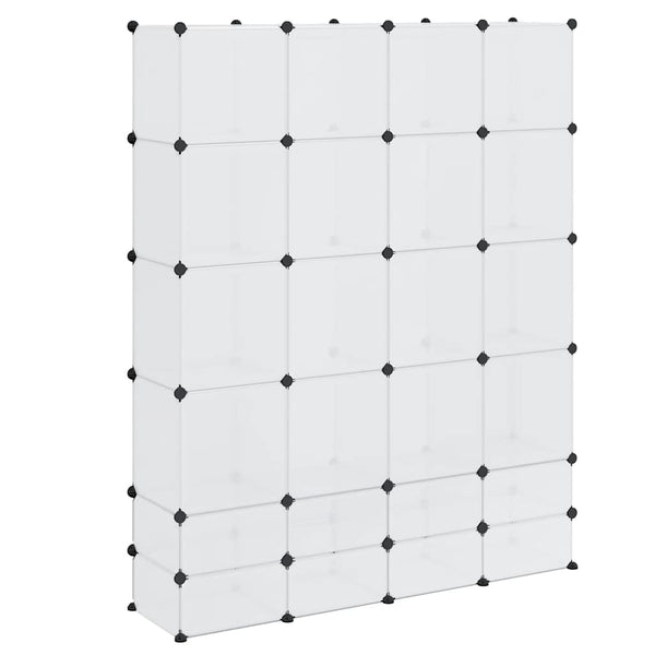 vidaXL Modular Wardrobe with 18 Compartments White 37x146x180.5 cm