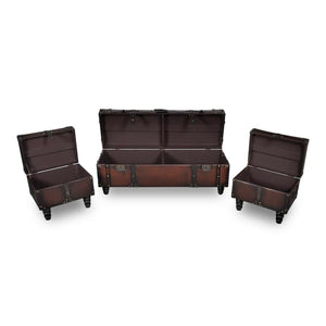 vidaXL Storage Trunk Set 3 pcs Brown