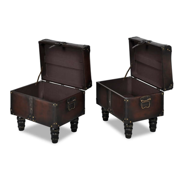 vidaXL Storage Trunk Set 3 pcs Brown