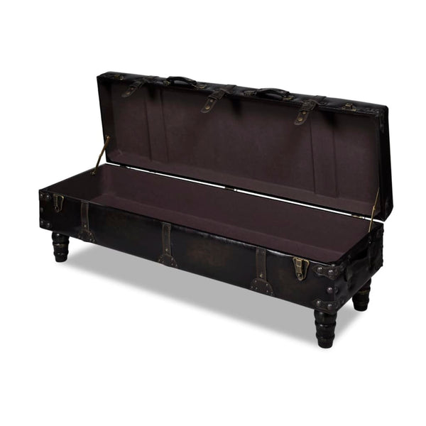 Bench Long Storage Chest Ottoman Storage Bench Brown