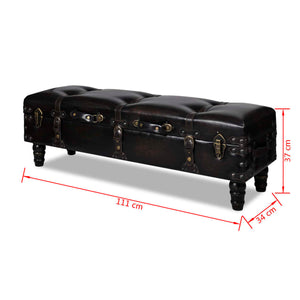Bench Long Storage Chest Ottoman Storage Bench Brown