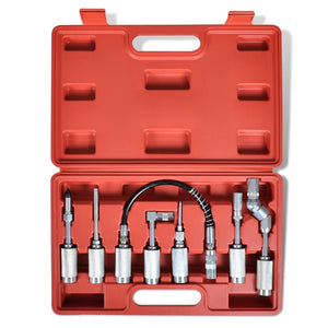 Grease gun adapter, 7-piece set, armored hose