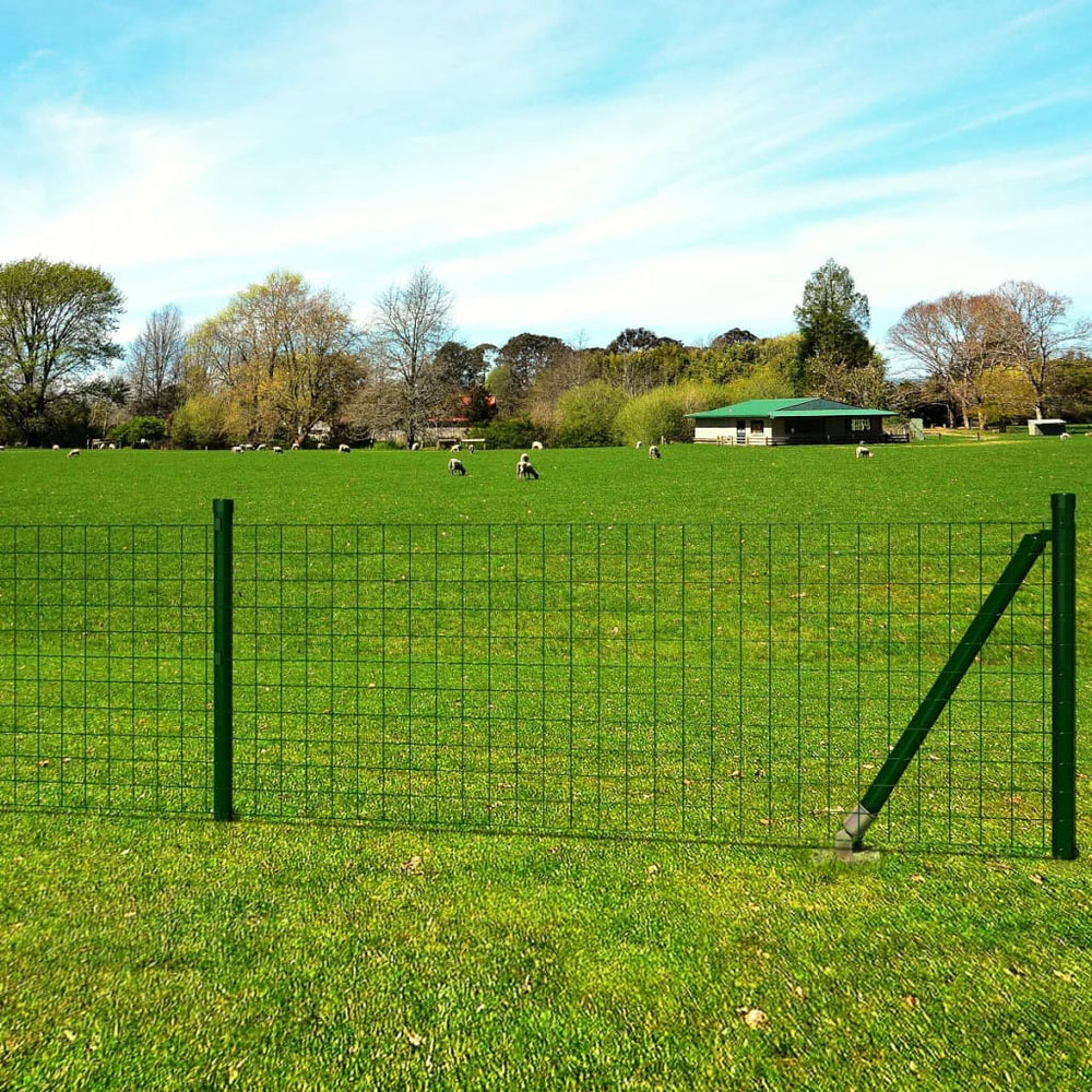 vidaXL Steel Wire Mesh Fence 10x1.5 m Green