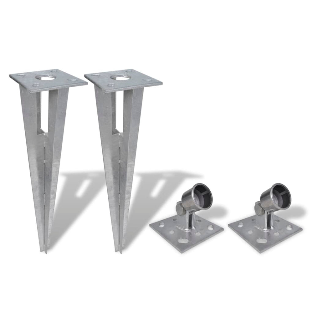 vidaXL Ground Anchor and Brace Plate 2 pcs. Steel