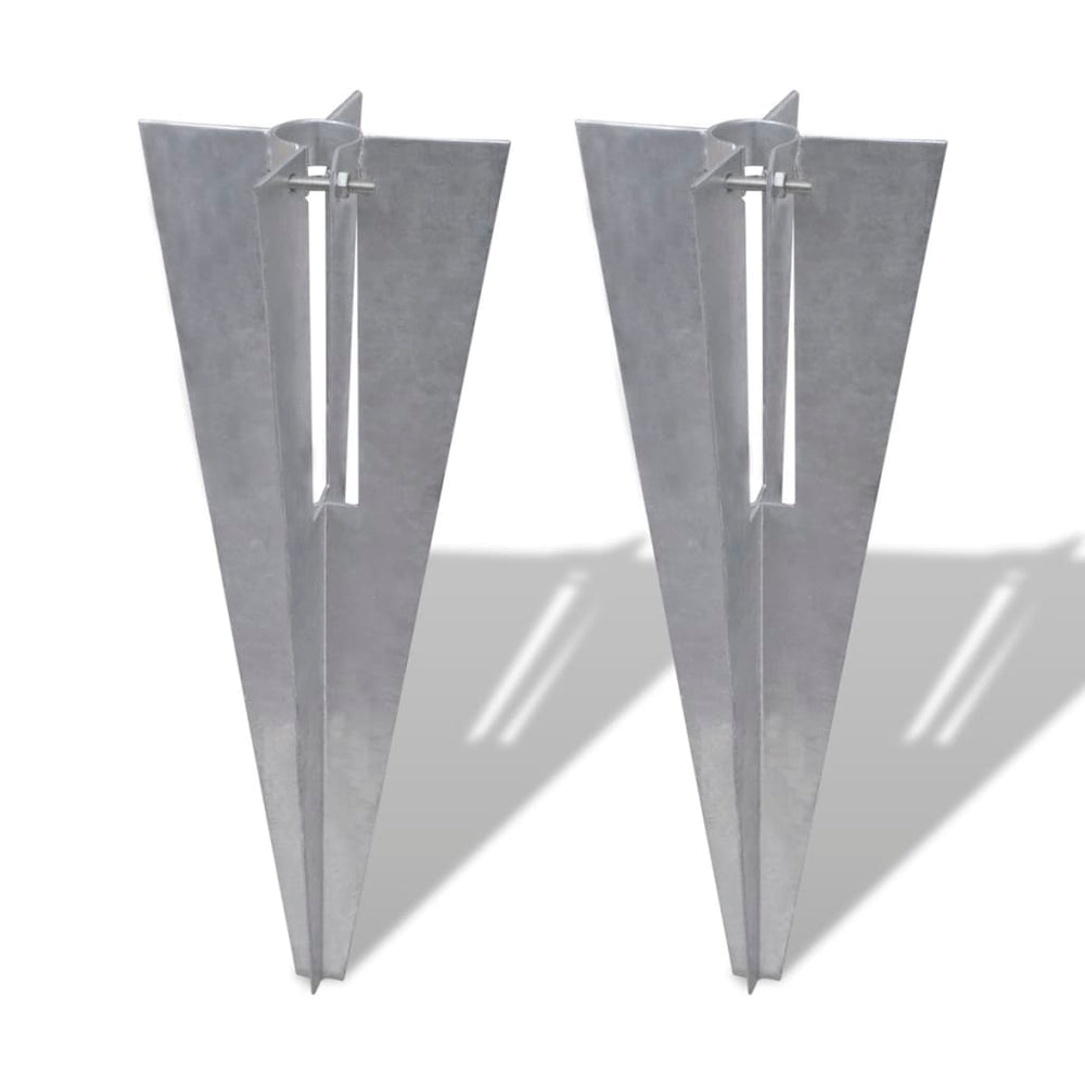 vidaXL Post Spikes for Fence Posts 2 pcs. Steel
