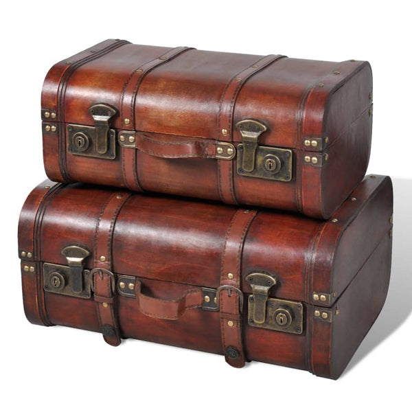 vidaXL Wooden Decorative Chests 2 pcs. Retro Style Brown