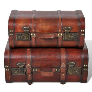 vidaXL Wooden Decorative Chests 2 pcs. Retro Style Brown