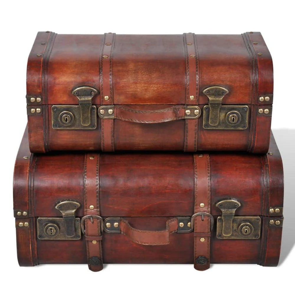 vidaXL Wooden Decorative Chests 2 pcs. Retro Style Brown