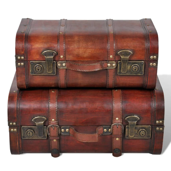 vidaXL Wooden Decorative Chests 2 pcs. Retro Style Brown