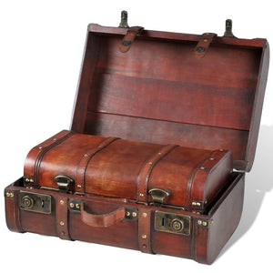 vidaXL Wooden Decorative Chests 2 pcs. Retro Style Brown