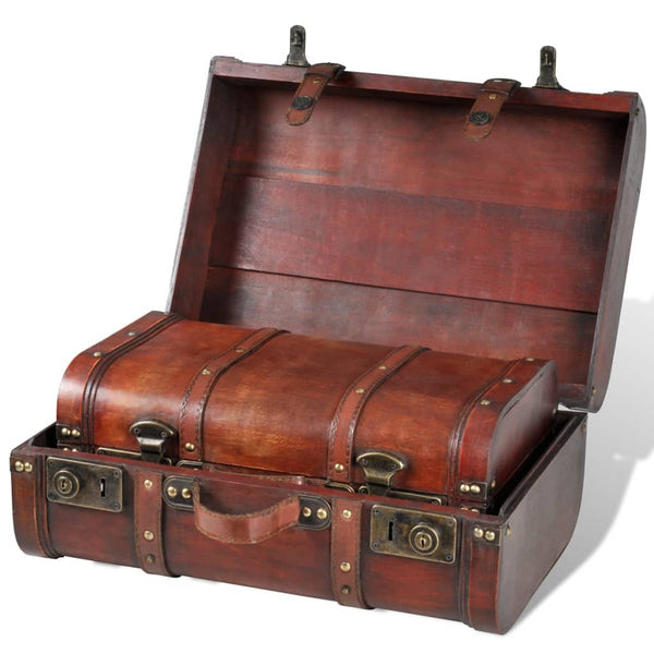 vidaXL Wooden Decorative Chests 2 pcs. Retro Style Brown