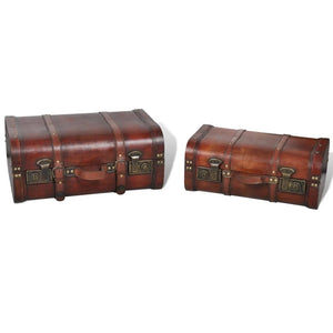vidaXL Wooden Decorative Chests 2 pcs. Retro Style Brown