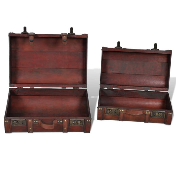 vidaXL Wooden Decorative Chests 2 pcs. Retro Style Brown