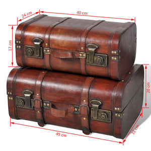 vidaXL Wooden Decorative Chests 2 pcs. Retro Style Brown