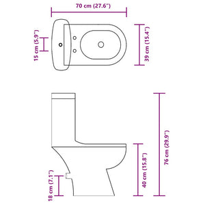 Toilet with cistern, white