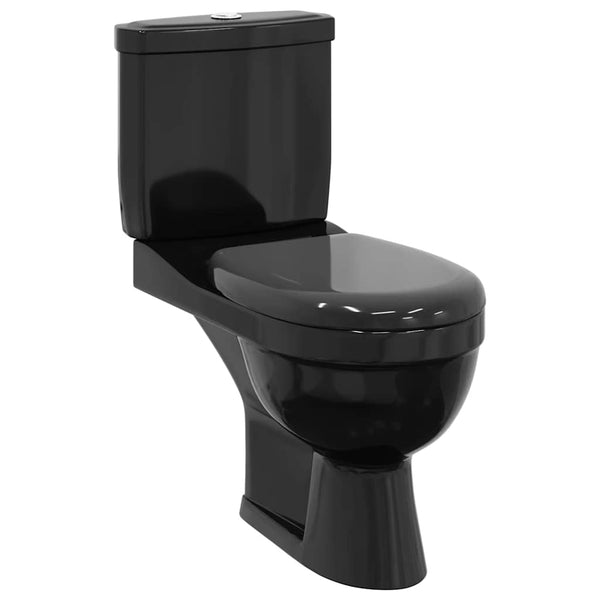 vidaXL Toilet with Cistern Black