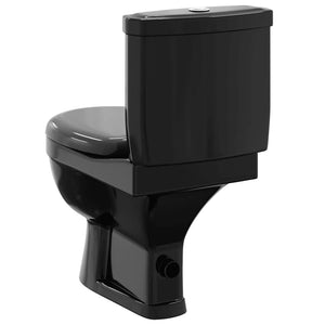 vidaXL Toilet with Cistern Black