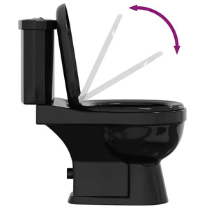 vidaXL Toilet with Cistern Black