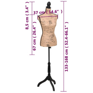 Female Bust Tailor's Dummy Dressmakers Dummy Torso Dressed Mannequin Jute